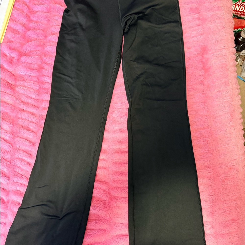 Aerie Black Fleeced Boot Cut Leggings